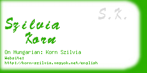 szilvia korn business card